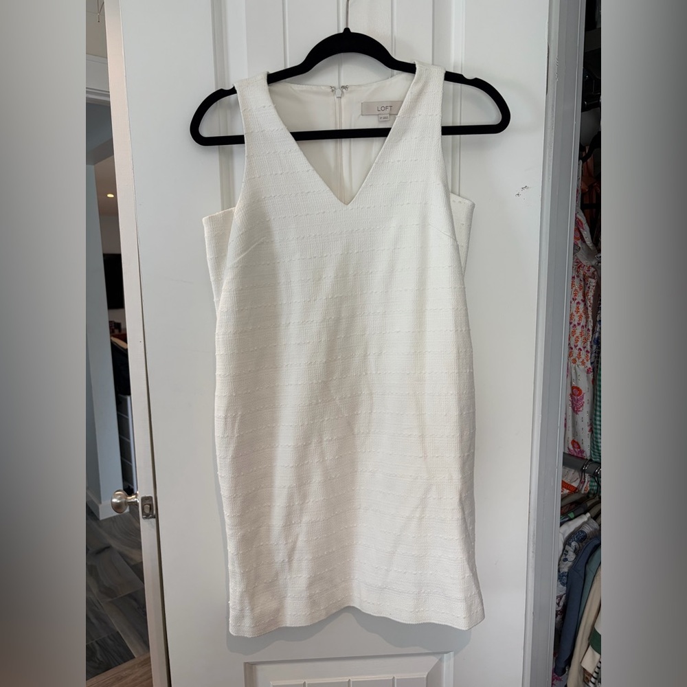 Loft white shift dress